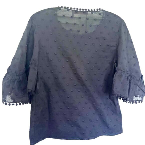 See by Chloe Black Embroidered Flare Sleeve Blouse size XS - Picture 5 of 10
